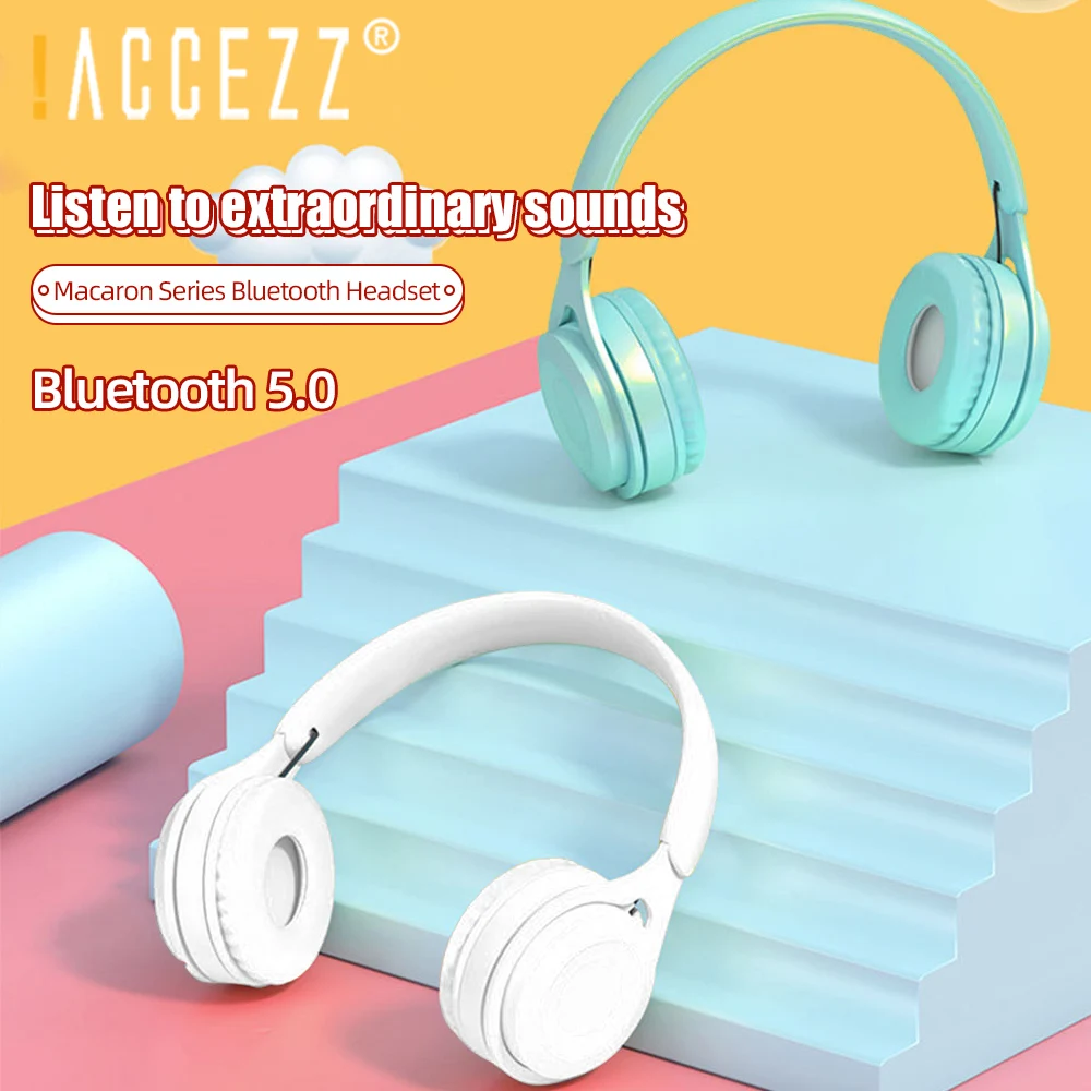  ACCEZZ 2020 NEW Design Wireless Bluetooth Headset Macaron Colorfully Series Y08 Subwoofer Mobile Phone Wireless Gift Headsets