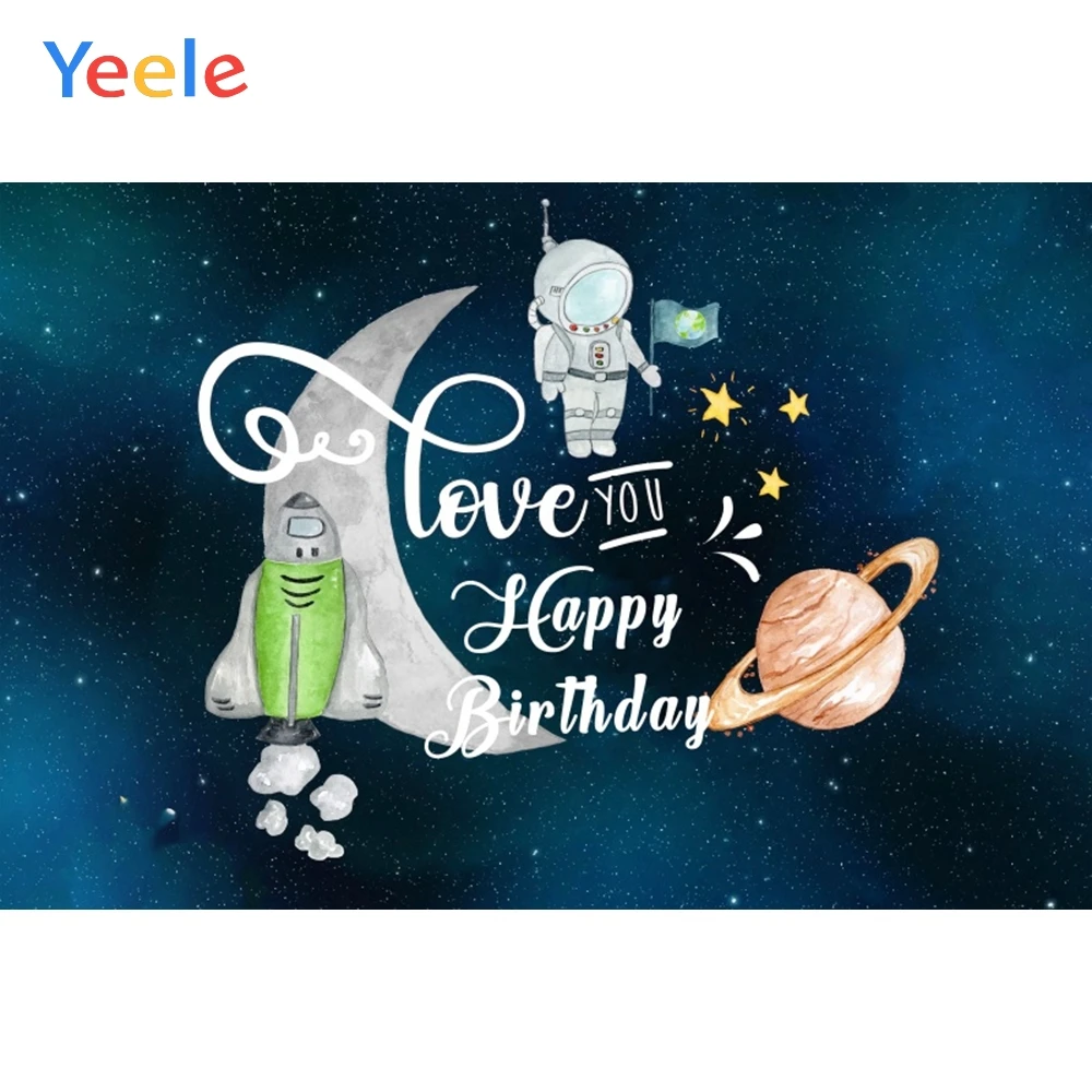 Yeele Rocket Astronaut Planet Moon Star Baby Dream Photography Backgrounds Customized Photographic Backdrops for Photo Studio |