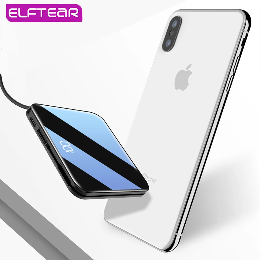 ELFTEAR D72 мини беспроводной банк питания ультратонкий встроенный 3 в 1 кабель