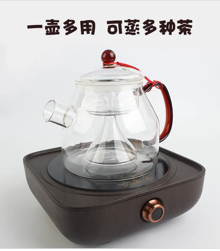 Толстый высококачественный кремний стеклянный чайный горшок паровой чайник кипячение воды чай держать чай набор горшок домашний заварник