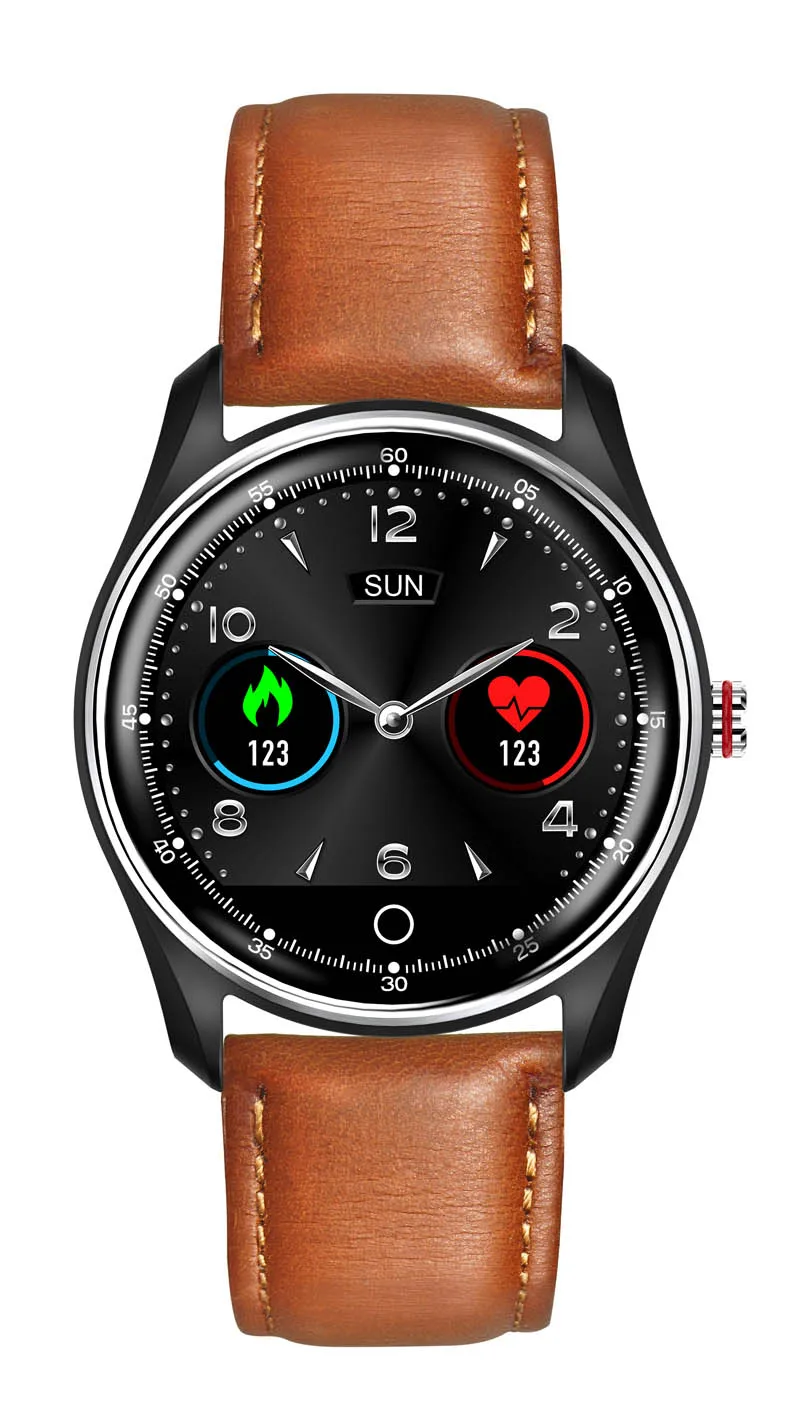 MAFAM MX9 ЭКГ ppg Смарт часы измерения артериального давления smartwatch водонепроницаемый ip68 android ios спортивный браслет для мужчин и женщин - Цвет: BrownLeather