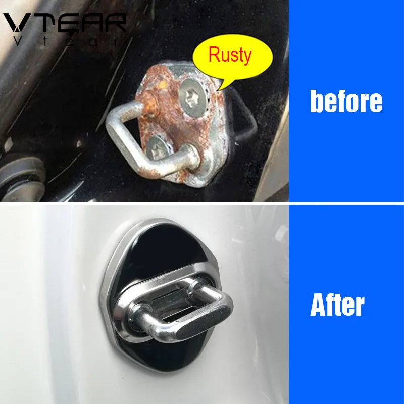 Vtear нержавеющая сталь автомобильная защита для дверного замка крышка хендай
