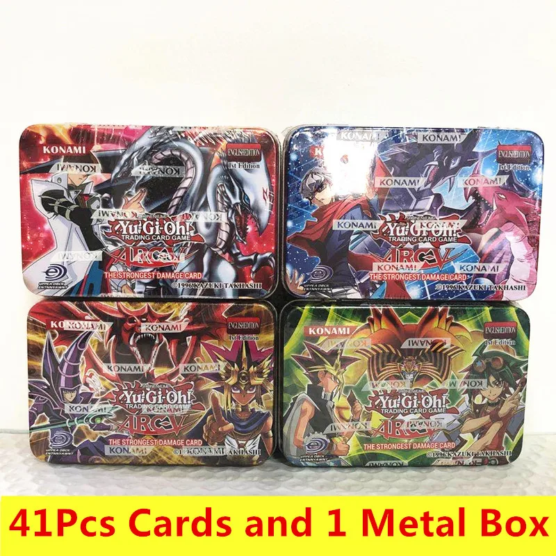 Yu Gi Oh 41pcs/set Games Not repeating Anime Style Cards Game Collection with Toys kids Christmas Gifts With Metal Box | Игрушки и хобби