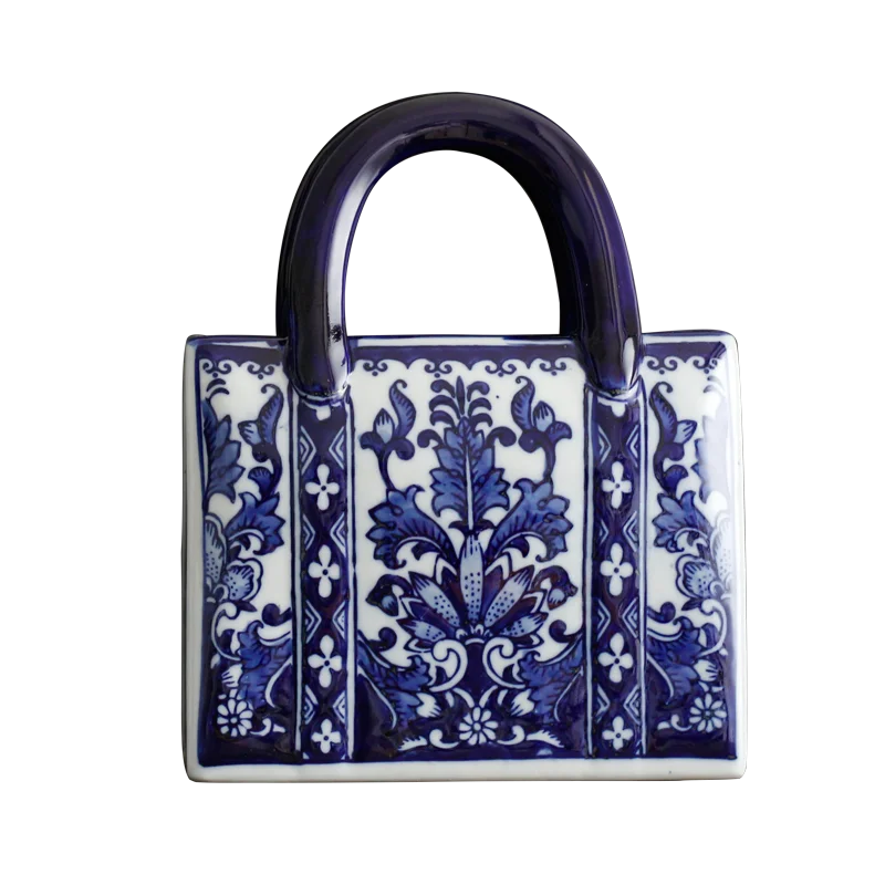 Vaso De Porcelana Azul E Branco - Decoração Asiática Para Casa E Jardim