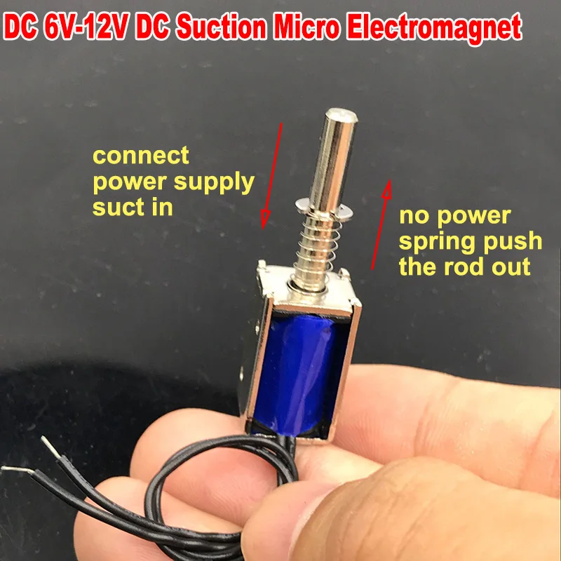 

DC 5V-12V 6V Mini DC Solenoid Electromagnet Push Pull Suction Type Micro Electric Magnet For Household Appliances Spring Magnet