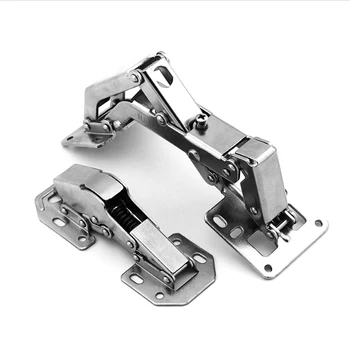 

1PC Cabinet Hinges No-Drilling Hole Bridge Hinge with Buffer Soft Close Cupboard Door Furniture Hardware Screws included