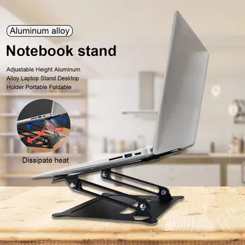 

Office Aluminum Alloy Computer Laptop Stand Ergonomic Adjustable Height Portable Foldable Desktop Holder Non Slip Lightweight