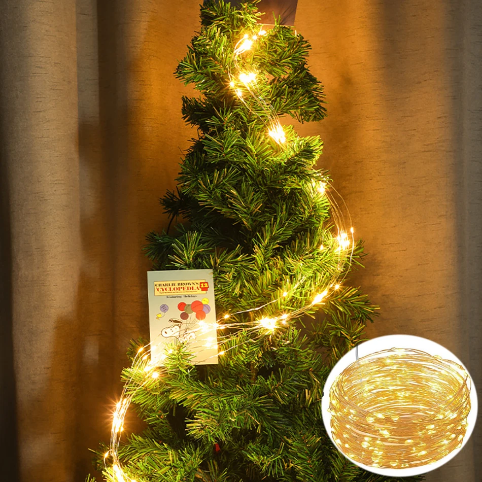 

LED Solar Light Outdoor Garden Copper Light String Waterproof Garden Christmas Tree Star Lights Christmas Decoration Lantern