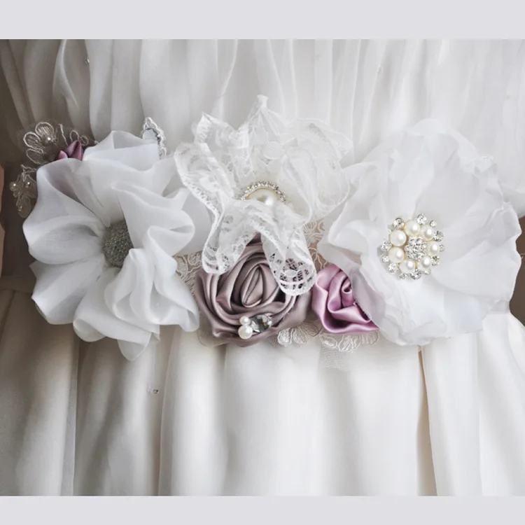 

Europe And America Sew Flower Combination Belt Accessories Bride with Chain Belt Versatile New Style