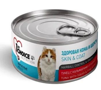 

Canned Cat 1ST CHOICE TUNA SQUID AND PINEAPPLE 85g (уп-12шт)