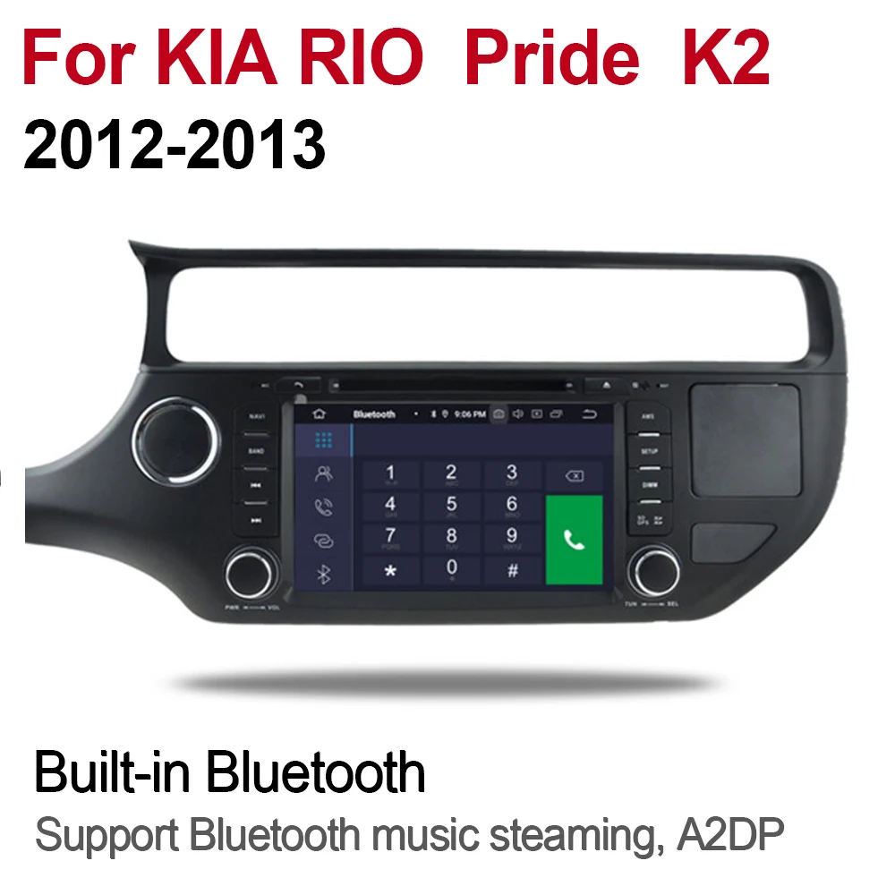 2din Android 9,0 Восьмиядерный 4 Гб ram автомобильный DVD для KIA RIO Pride K2 2012~ 2013 gps Радио BT Navi карта мультимедийный плеер система