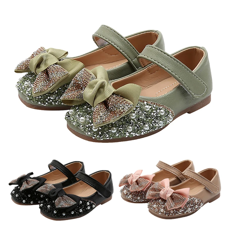

Elsa Sandals Baby Girls Shoes Pearl Crystal Bling Sequins Girl Birthday Party Cosplay Princess Butterfly Knot Shoes