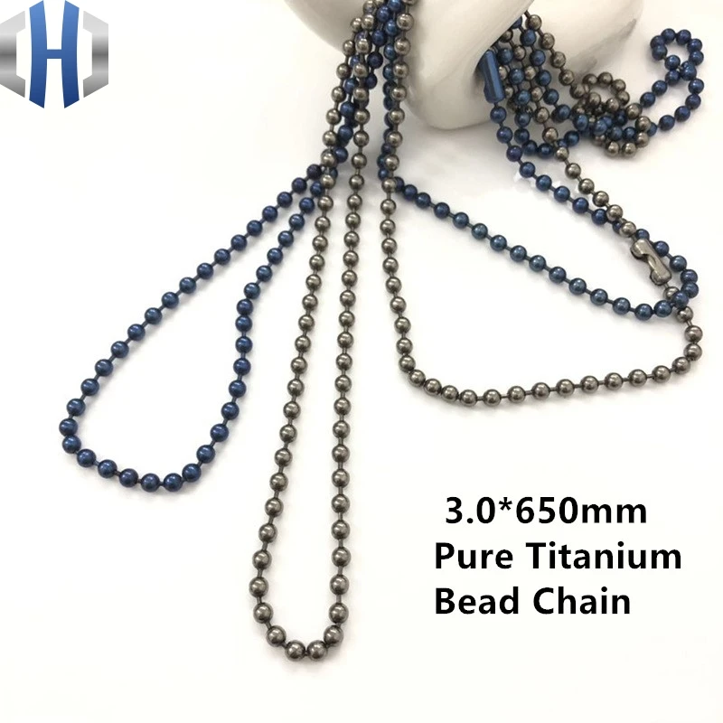 

3.0*650mm Pure Titanium Bead Chain Metal Wave DIY Accessories Sweater Chain Does Not Rust Light Hypoallergenic EDC Bead Chain