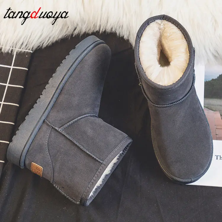 Botas australianas de marca para mujer, calzado de invierno con punta  redonda y tacón plano, a la moda, de algodón hasta el tobillo, 2022|Botas  hasta el tobillo| - AliExpress