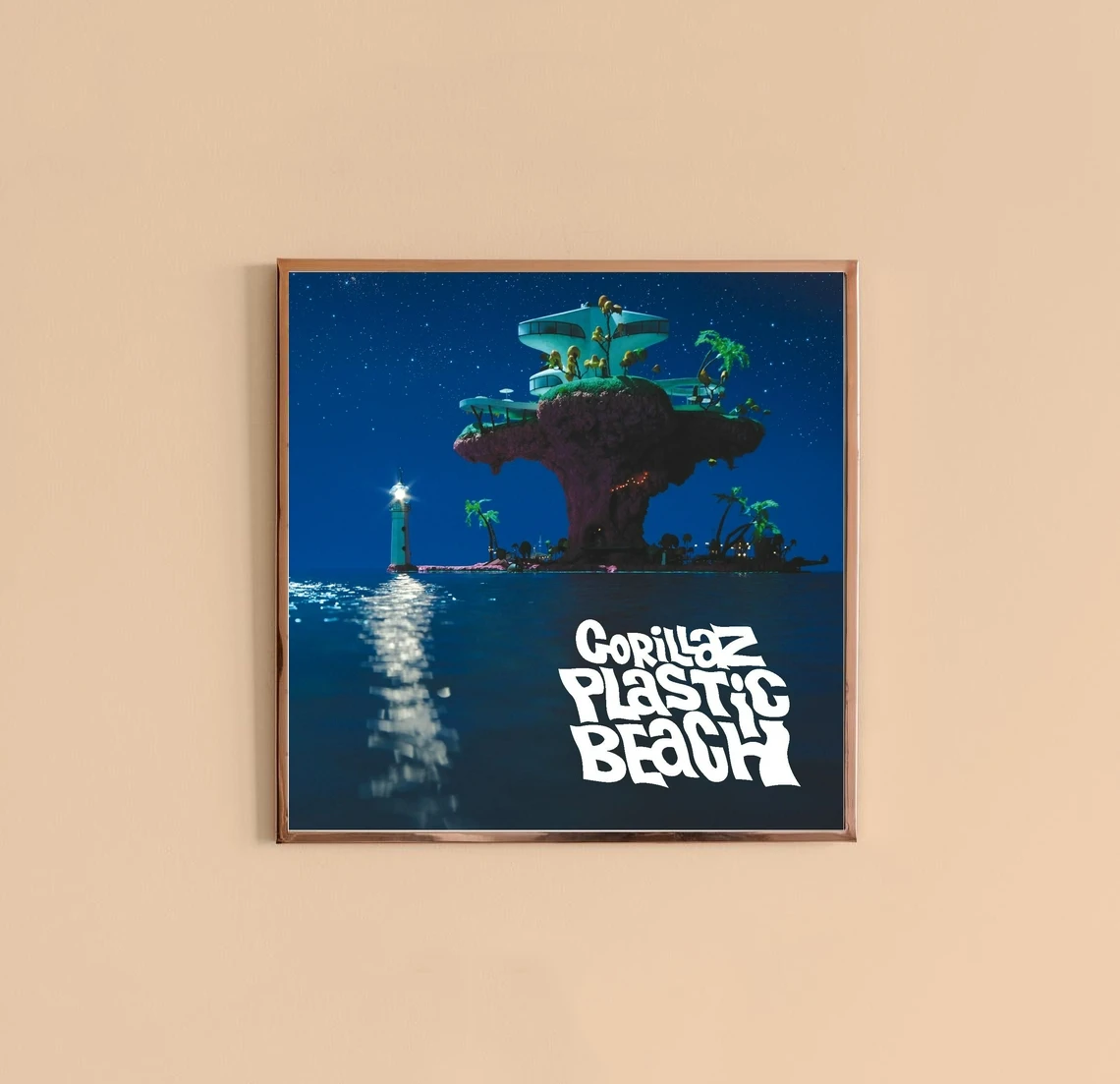 Gorillaz - Plastic Beach Music Album Cover Poster Canvas Print Rap Hip Hop Music Star Singer Wall Painting Decoration