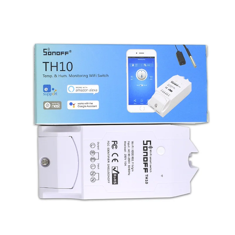 Sonoff TH10A/16A датчик контроля температуры и влажности WiFi умный переключатель пульт дистанционного управления с функцией синхронизации - Цвет: TH10 switch