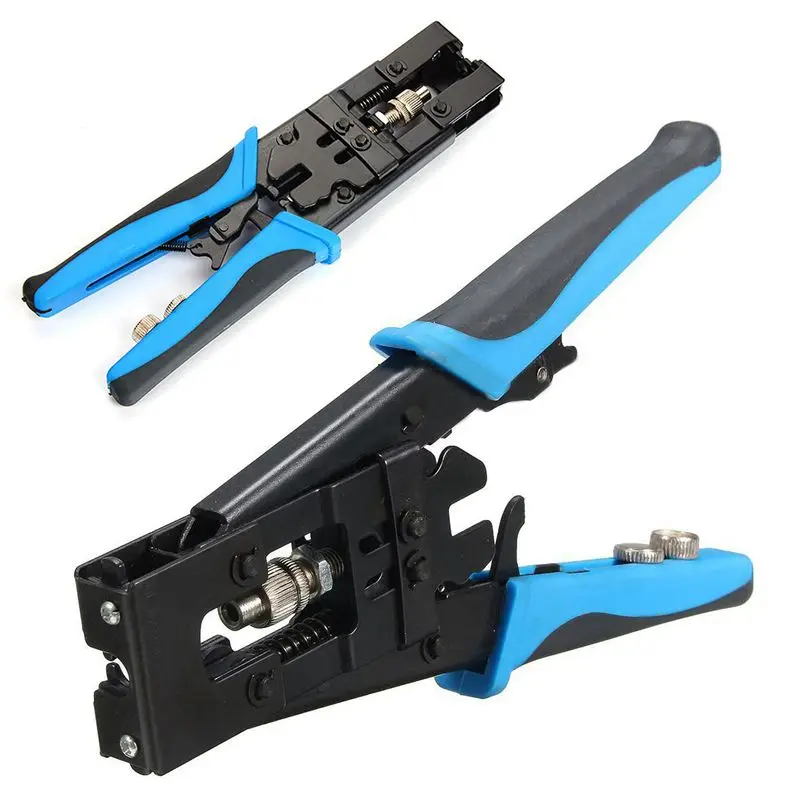 

1pc Durable Coax Compression Crimper Tool BNC/RCA/F Crimp Connector RG59/58/6 Cable Wire Cutter Adjustable Crimping Plier