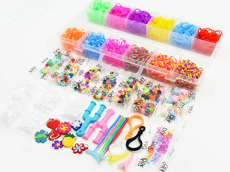 DIY Hand Made Rubber Bands Twist Loom Set Rubber Loom Bands Kits