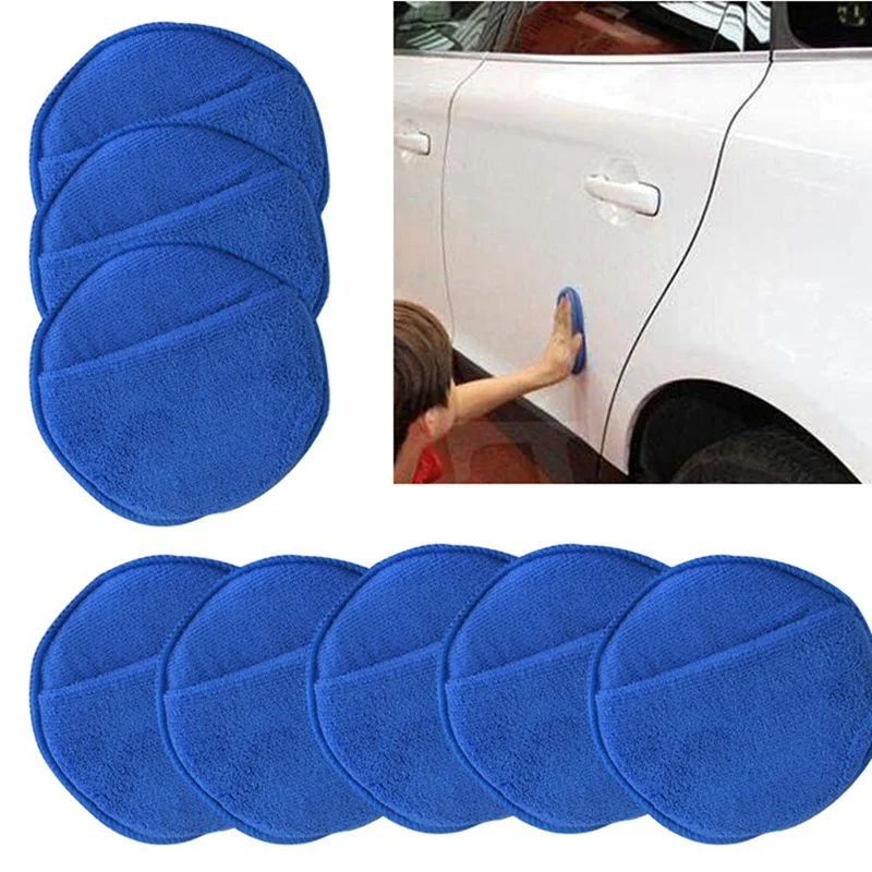 10* Car Applicator Cleaning Polish Pad Foam Sponge Microfiber Waxing Detailing