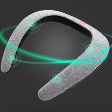 Новые забавные портативные Bluetooth шейные двойные колонки светильник 3D стерео звук Бег Спортивные Динамики Громкая связь вызов шеи Висячие