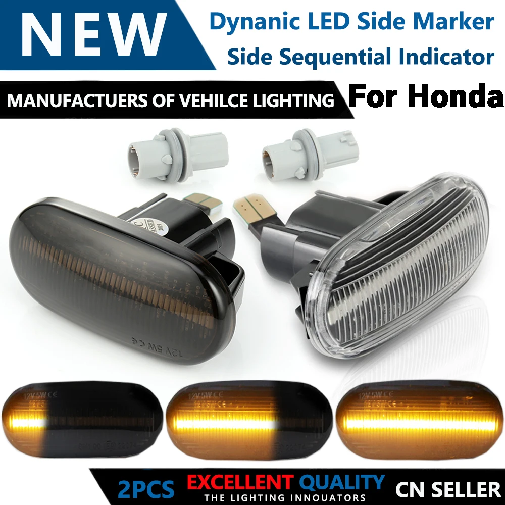 

2 Pcs Led Dynamic Side Marker Turn Signal Light Sequential Blinker Light For HONDA Civic Acura Del Sol Integra S2000 CRX Fit