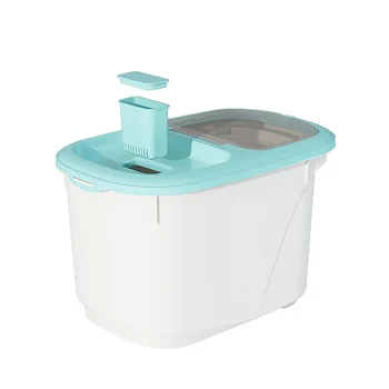 

Rice Container Dispenser Measuring Cup Food Storage Box Bins Airtight Flour Grain Cereal Container Dust-Proof Kitchen Organizer