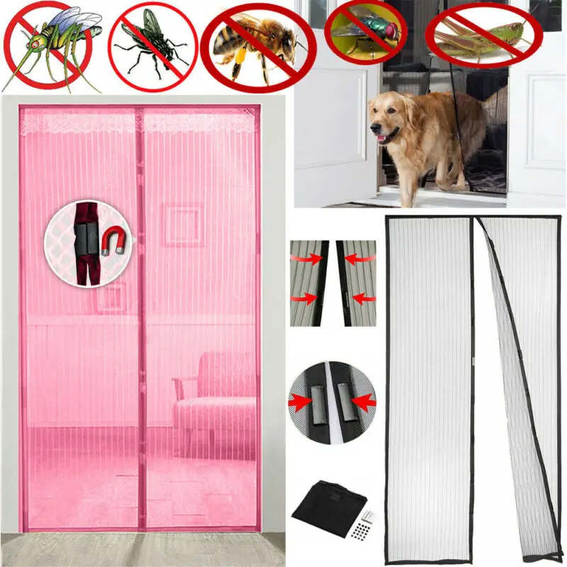 

Magnetic Mesh Door Protection Curtain Snap Fly Bug Insect Mosquito Screen Hot