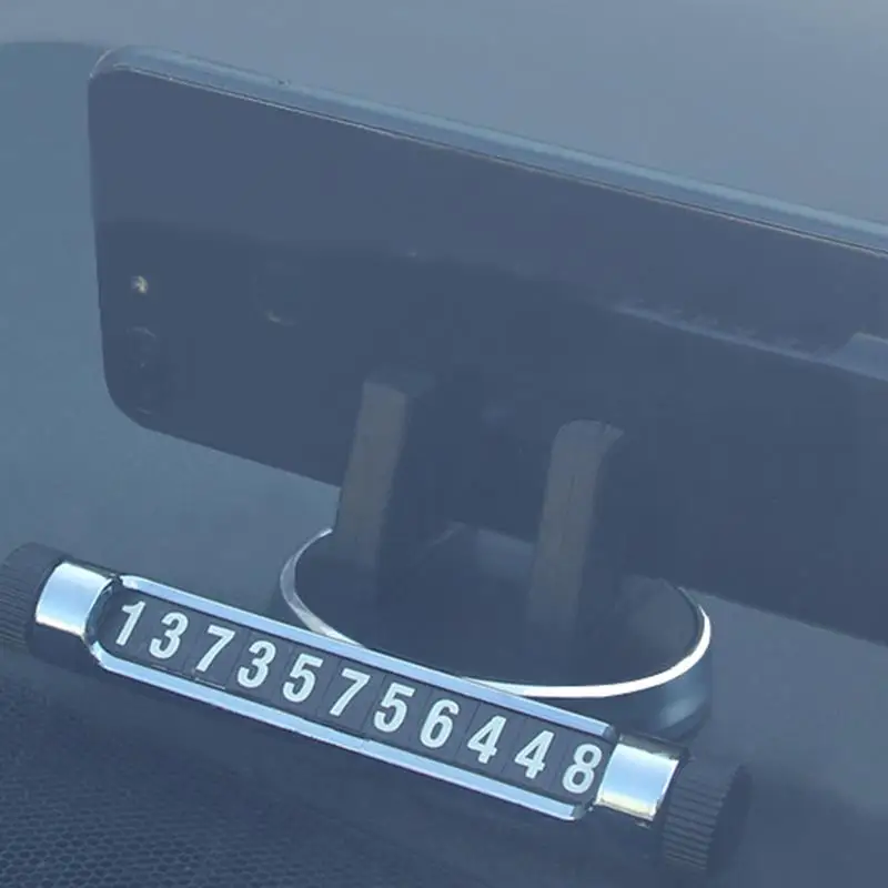

2 in 1 Car Parking Card Phone Number Card Car Temporary Plate Switch Telephone Number Instrument Trolley Support Navigation