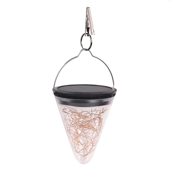 

Solar LED Lights Cone Shape Hanging Lamp Outdoor Waterproof Yard Chandelier Light Christmas Decoration for Home New Year Product