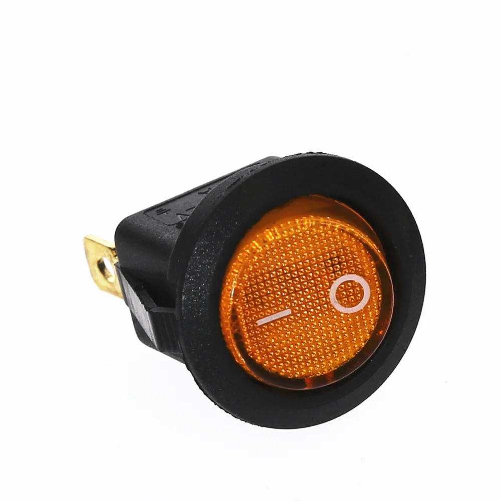 4 шт. автомобильный 220 В Круглый Рокер точечный лодочный светодиодный светильник переключатель SPST вкл/выкл топ продаж Электрический контроль 12 В KCD1 - Цвет: Цвет: желтый