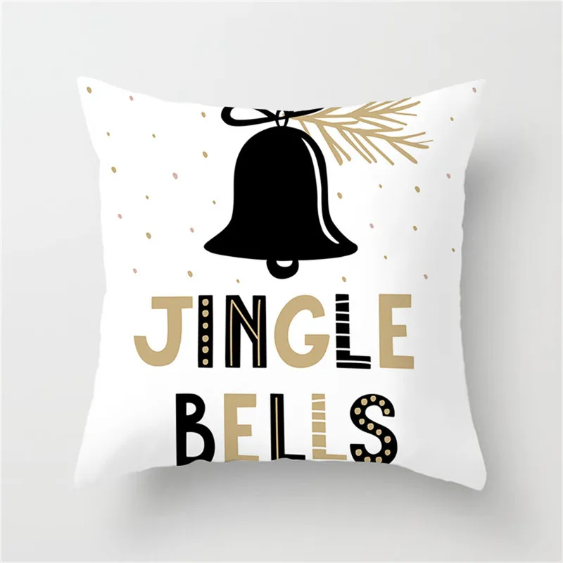 

TTLIFE Gold Foil Letter Printed Cushion Cover Word Pillows Cover Decor Bedroom Room Decoration Square Linen White Pillowcase