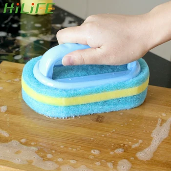 

HILIFE Sponge Tiles Brush Bath Brush Magic Strong Decontamination Plastic Handle Home Cleaning Kitchen Clean Tools