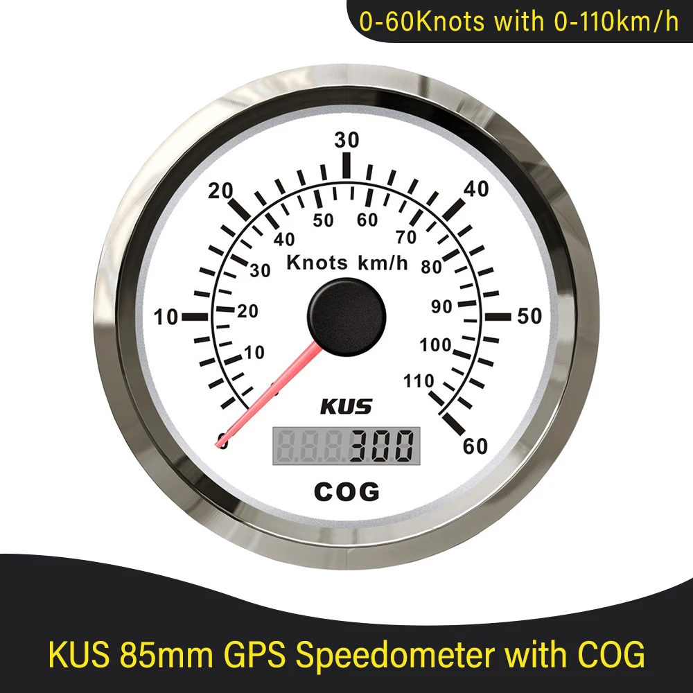 New 85mm Marine GPS Speed Chart Speedometer 0 60Knots Speed Indicator 0
