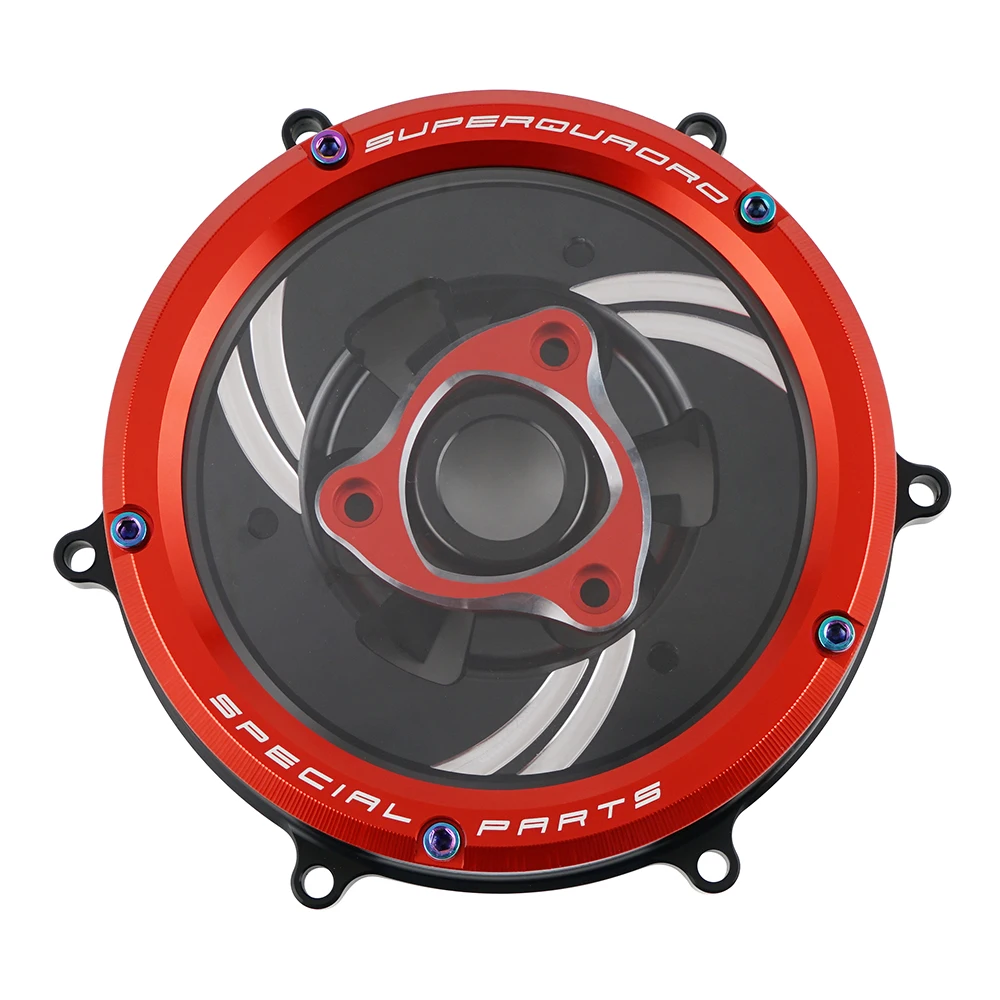 Черный Для Ducati 1199 1299 959 Panigale мотогонок Прозрачная крышка сцепления пружинный фиксатор нажимной пластины заготовка из сплава - Цвет: Черный