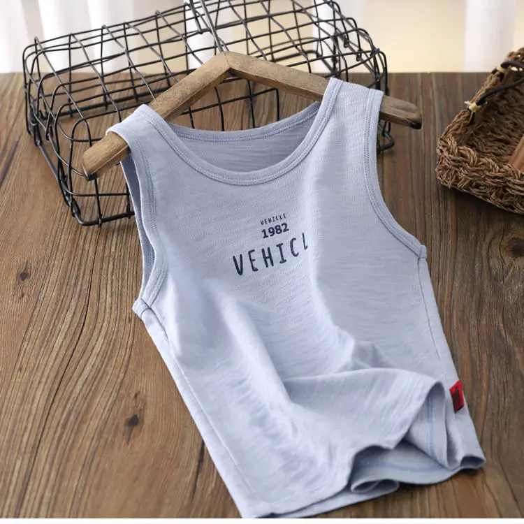 t shirt design Boys cotton vest 2022 summer new style children's thin casual pure cotton western style sleeveless cool undershirt tide P6163 stussy t shirt