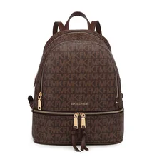  MK F Fashion Printed Backpack Female Korean Version 2021 New Large Capacity Retro Anti-Theft Backpack Mommy Travel Bag 