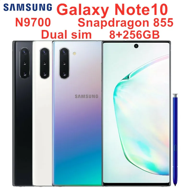 Samsung Galaxy Note10 Note 10 N9700 256GB rom 8GB ram Dual Sim Восьмиядерный 6," 4 камеры Snapdragon 855 NFC 4G LTE мобильный телефон