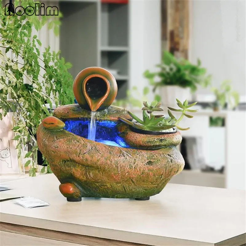 

Resin Office Water Fountains Decoration Creative Birthday Opening Gift Desktop Feng Shui Home Decoration Living Room Humidifier