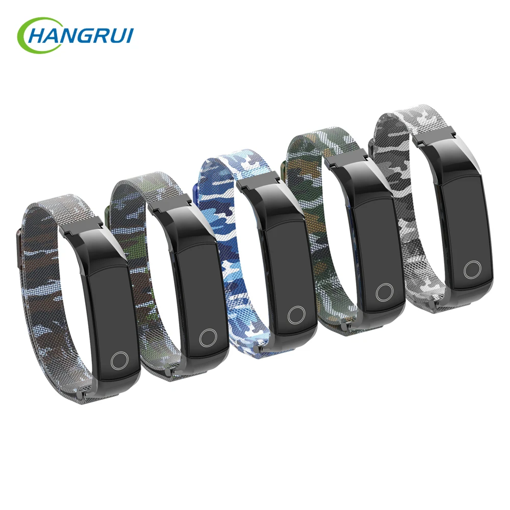 

Hangrui Camouflage Wrist Strap For Huawei Honor Band 5 Metal Milanese Loop Watch Band For Huawei Band 4 Band5 Smart Accessories