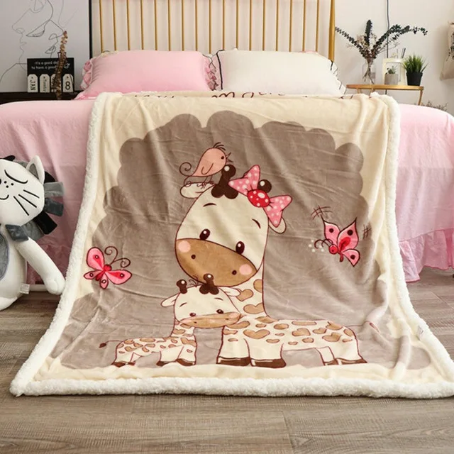 Fawn Флисовое Флисовое одеяло с изображением Минни Маус из мультфильма Дисней, овечьей шерсти, теплое детское одеяло, детский коврик для дивана, простыни, подарок - Цвет: Fawn