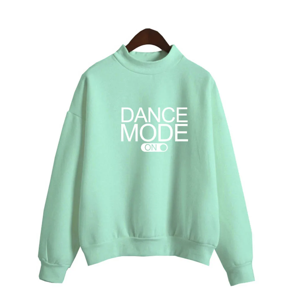 light green-W Танцевальный режим на женские плюс бархатные модные с длинным рукавом повседневные толстовки печати танец печати Kawaii толстовка одежда - Цвет: light green-W
