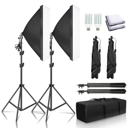Photography Softbox Light Kit 50*70cm Softbox E27 Socket Photo Studio With 2m Light Stand Professional Light System Equipment