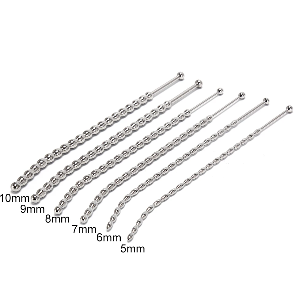 New Stainless Steel Urethral Sound 5/6/7/8/9/10mm Urethral Dilators Sex Toys for Men Penis Plug Sound Toys -15