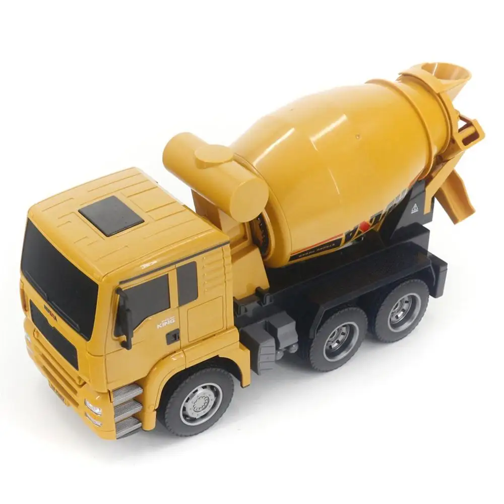 

HUINA 1333 1:18 6CH Die-Cast Alloy Remote Control Mixer Engineering Truck Toys Static Model Caterpillar Wheel Kids RC Truck Gift
