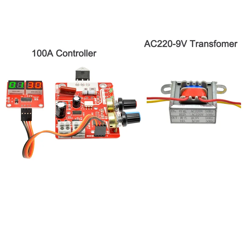 100A Digital Display Spot Welding Time And Current Controller Panel Timing Ammeter Spot Welders Control Board With Transformer best soldering iron for electronics Welding Equipment