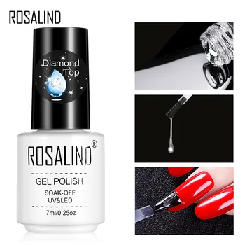 

ROSALIND Diamond Gel Polish Top Coat UV Lamp Gel Soak Off Reinforce 7ml Long Lasting Nail Art Manicure Gel Lak Varnish Primer
