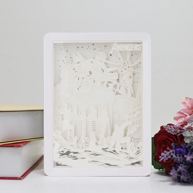 ランプカービング3Dペーパー 自分自身を作ったライトBoxesアート装飾シャドーボックスLEDライトギフト シャドウナイトライトホームベッド