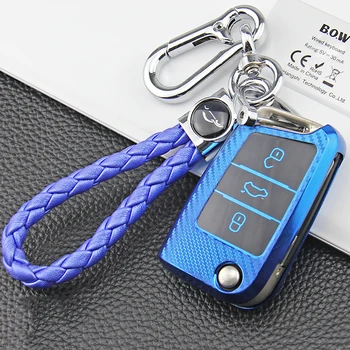 

Carbon Fiber TPU Car Key Case Cover For VW Golf Bora Jetta POLO7MK7 Passat Skoda Octavia Combi A7 A5 Fabia SEAT Ibiza Leon CUPTR