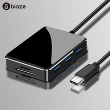 Biaze USB C концентратор для Мульти USB 3,0 адаптер HDMI VGA кардридер для MacBook Pro huawei mate 20 samsung S9 S8 Xiaomi type C концентратор