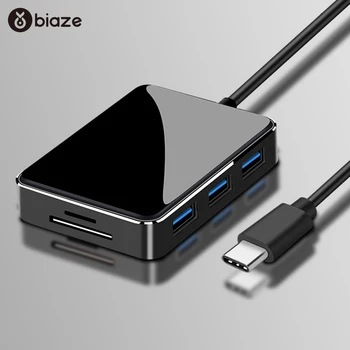 

Biaze USB C HUB to Multi USB 3.0 HDMI VGA Adapter Card Reader For MacBook Pro Samsung S9 S8 Xiaomi Type C HUB